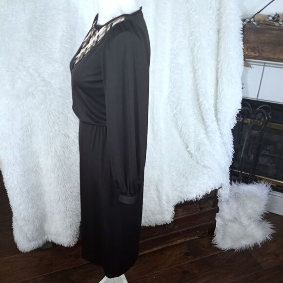 ODDE II BLACK LATTICE LONG SLEEVE DRESS SZ.6 EUC - Picture 5 of 8